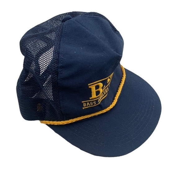 Vintage Bass Anglers Sportsman Society Mesh Back Snapback Trucker Hat Cap - Picture 2 of 6